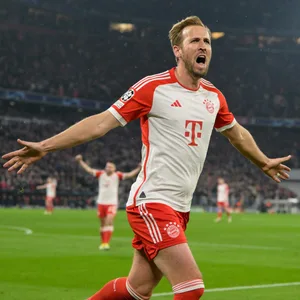 Harry Kane bejubelt einen seiner Treffer im Achtelfinale der Champions-League.