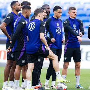 Die deutsche Nationalmannschaft im Training.