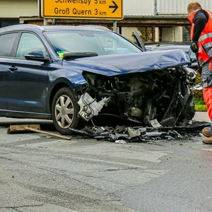 Wrack an der Unfallstelle in Sterup.