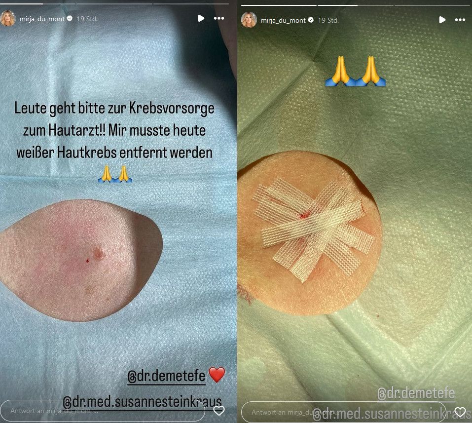 Screenshots von Mirja du Monts Instagram-Account