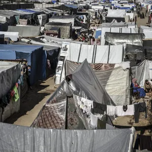Zelte von Flüchtlingen