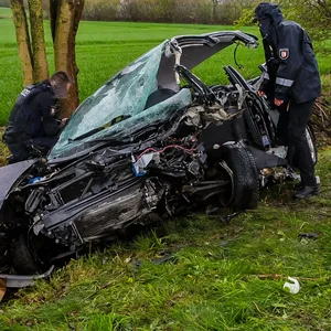 Unfallstelle auf der Bundesstraße