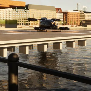 Bei der DLR-Studie wurde ein möglicher Landeplatz für Flugtaxis in die Binnenalster positioniert.