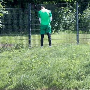 Ein Fußballfan pinkelt in den Wald (Symbolbild).