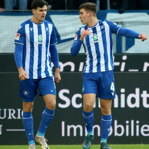 Igor Matanovic und Marcel Beifus im KSC-Trikot