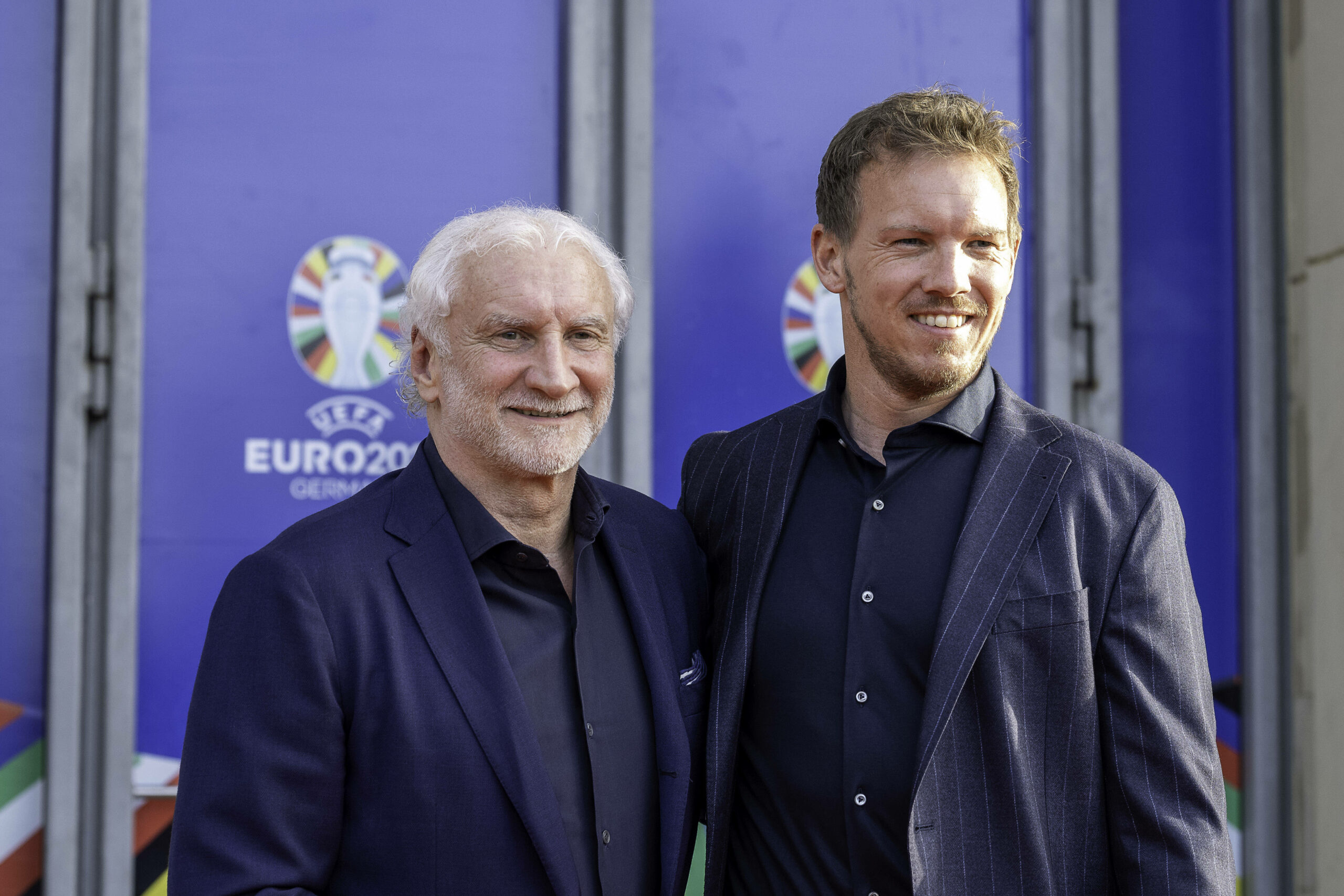 Nationaltrainer Julian Nagelsmann und DFB-Geschäftsführer Rudi Völler beim European Football Championship Workshop