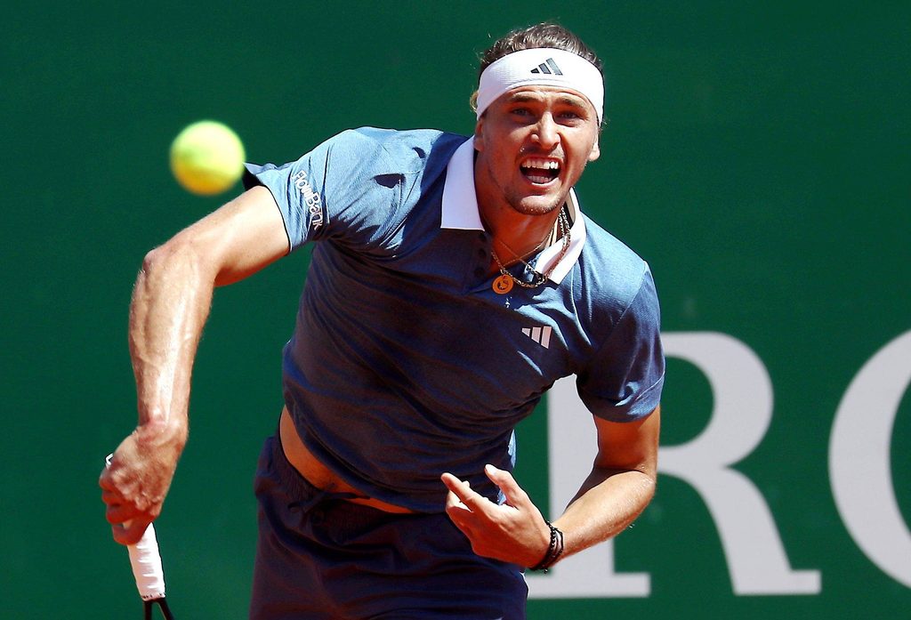 Alexander Zverev mit einem angestrengtem Gesichtsausdruck.