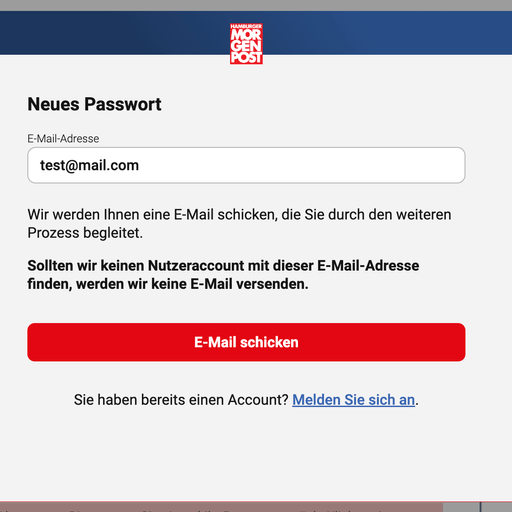 Passwort zurücksetzen