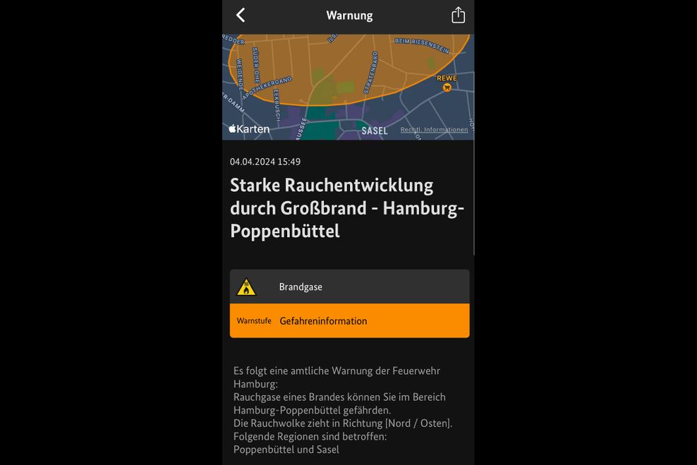 Großalarm: Rauchsäule über Hamburg – Warnung an die Bevölkerung