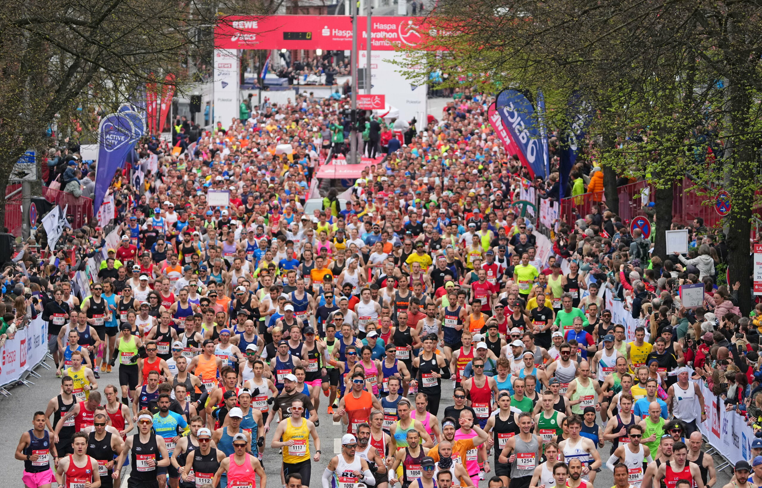 Hamburg-Marathon-Start an den Messehallen