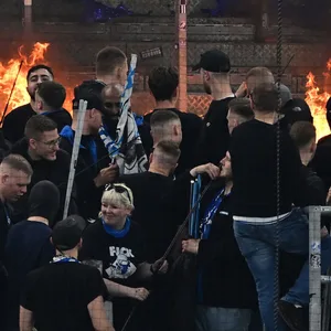 Feuer auf der Nordtribüne