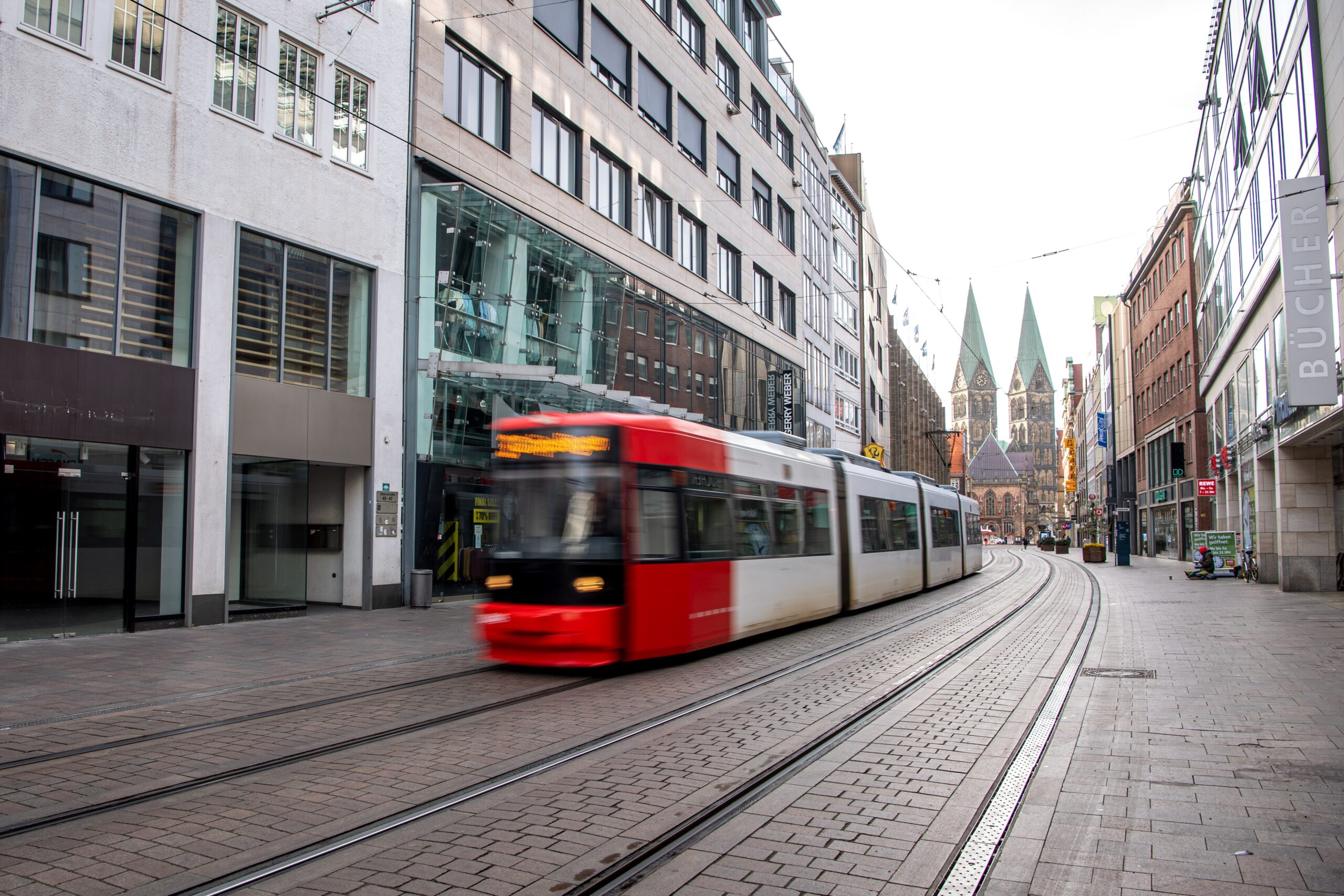 Straßenbahn in der Bremer Innenstadt.