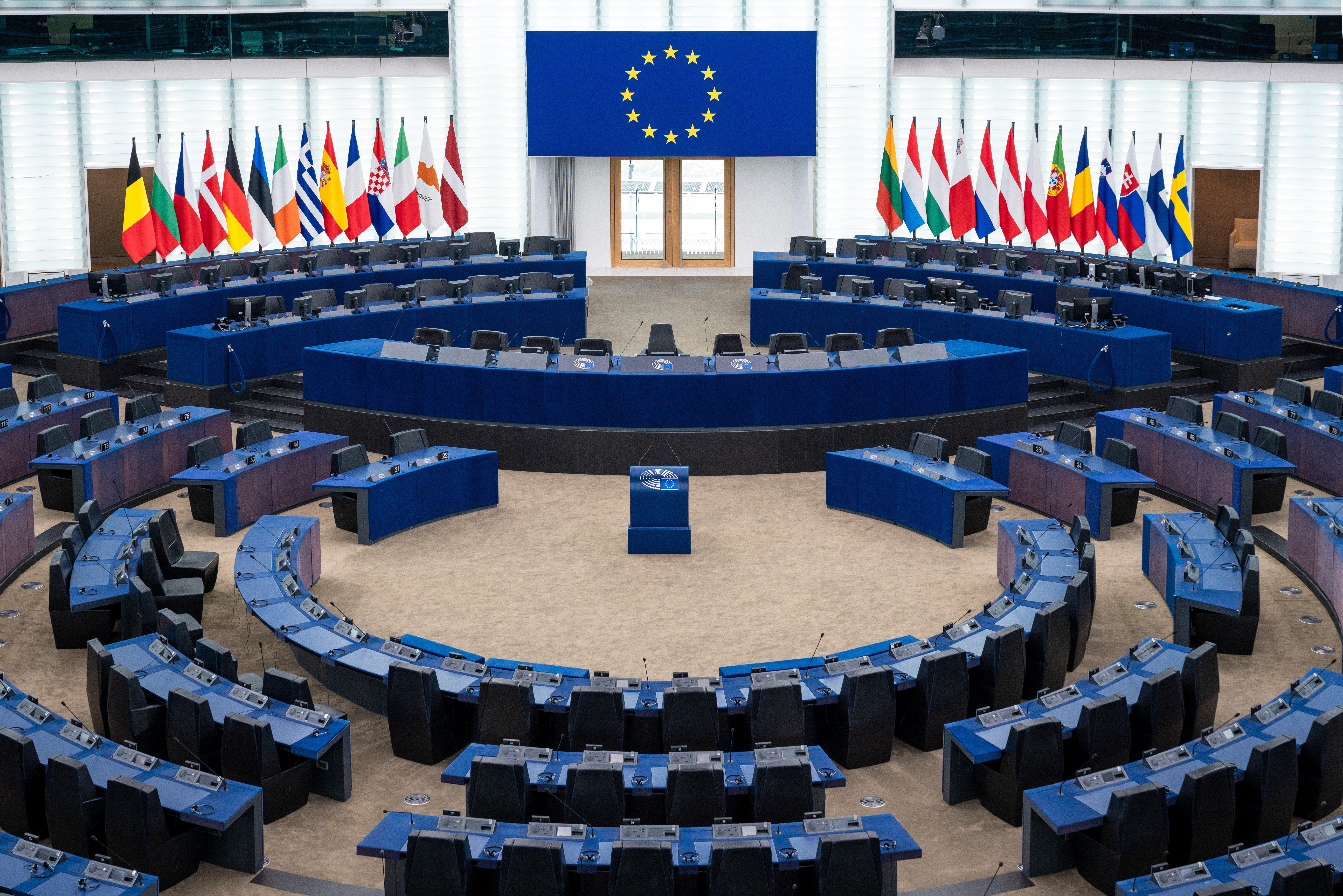 Der Plenarsaal des Europäischen Parlaments in Strassburg (Archivbild).