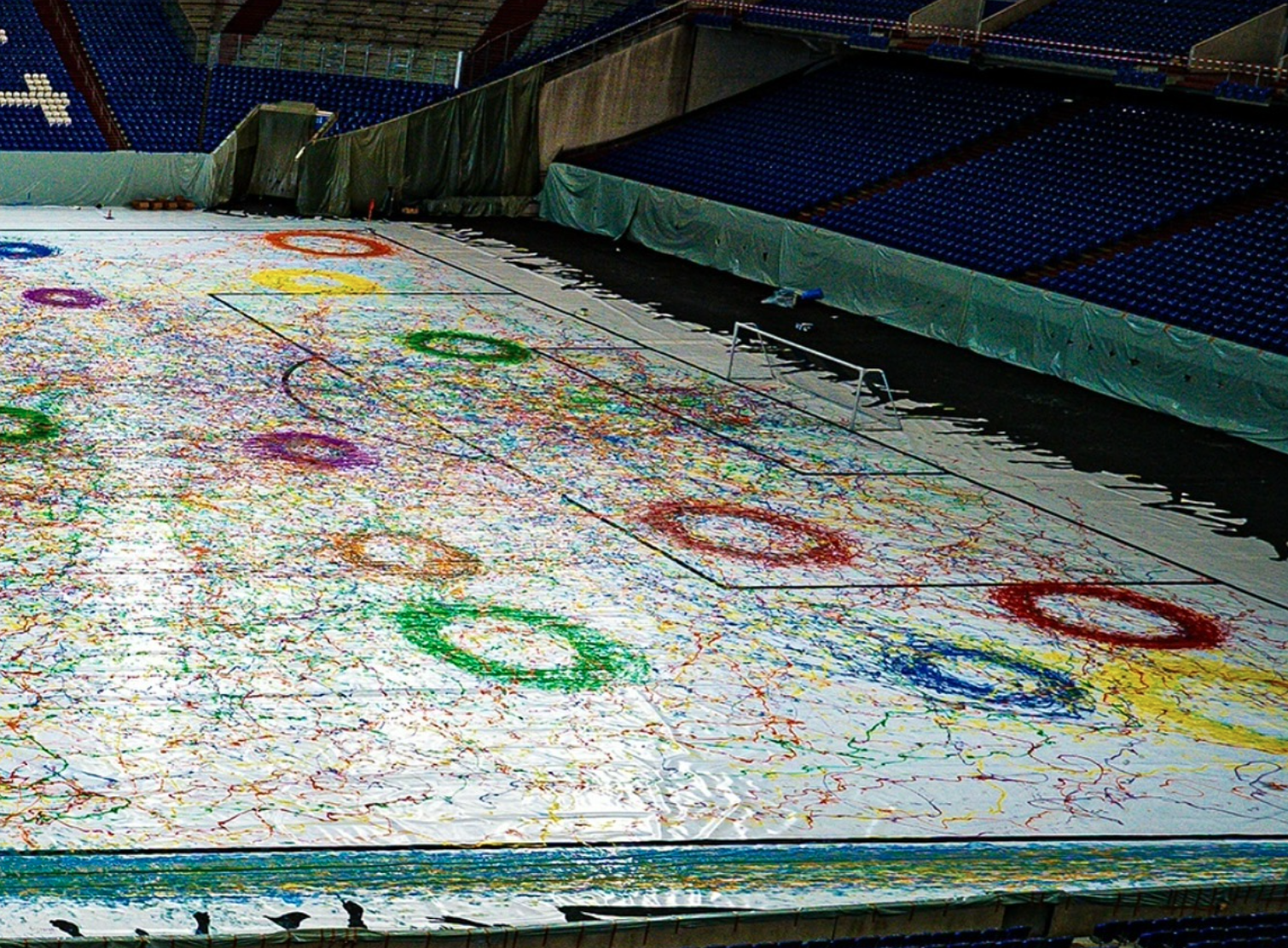 Ein Ausschnitt vom größten Bild der Welt: Das Projekt „colourfulartoffootball“.
