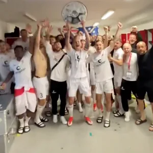 Kabinen-Party des FC St. Pauli