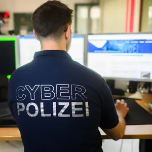 Kriminalpolizist einer Abteilung für Cyberkriminalität (Symbolbild).