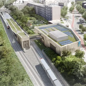 Für den Anschluss an die Linie U5 wird an der bestehenden Haltestelle Borgweg ein neues Gebäude errichtet.