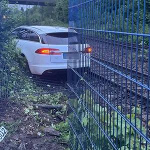 Jaguar auf Gleisen in Harburg