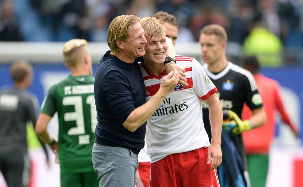 Markus Gisdol (l.) und Rick van Drongelen arbeiteten schon beim HSV miteinander.