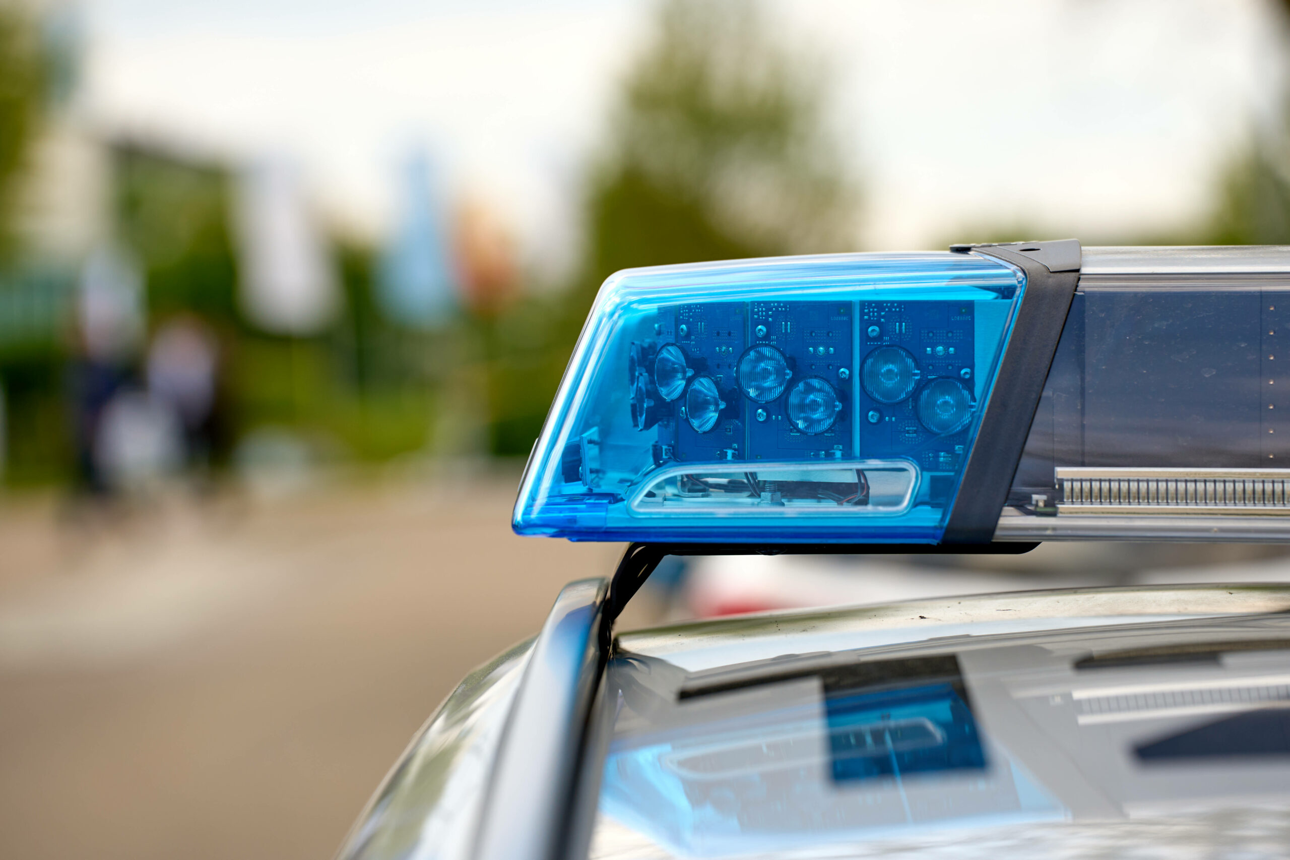 Blaulicht bei einem Streifenwagend der Polizei