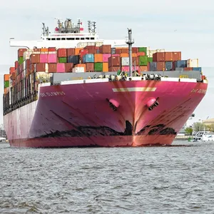 Containerschiff im Hamburger Hafen.