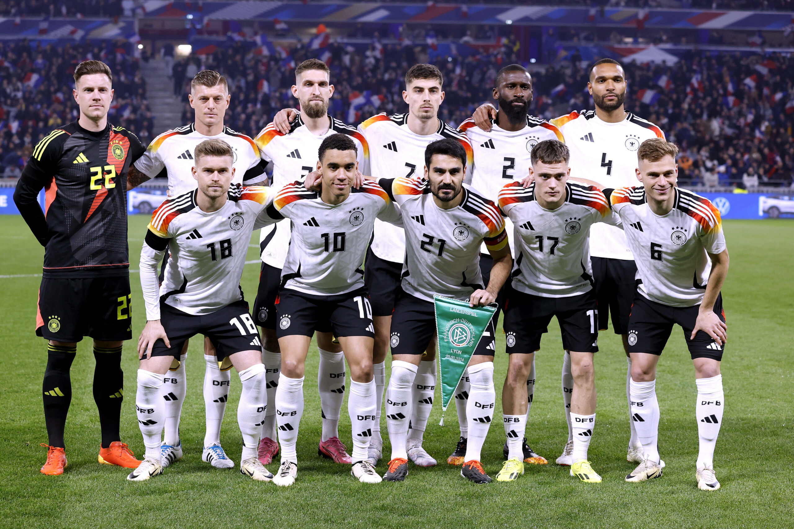 Die deutsche Nationalmannschaft beim Spiel gegen Frankreich