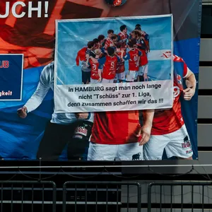 Plakate zur Unterstützung des HSVH im Kampf um die Lizenz