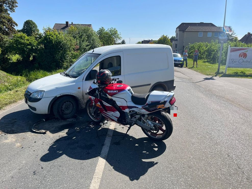 Der Motorradfahrer hatte keine Chance, den Zusammenstoß zu verhindern.