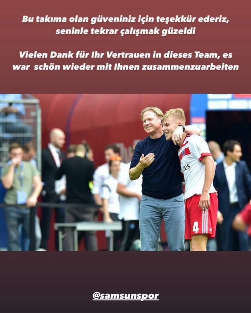 Via Instagram bedankte sich Rick van Drongelen bei Markus Gisdol.