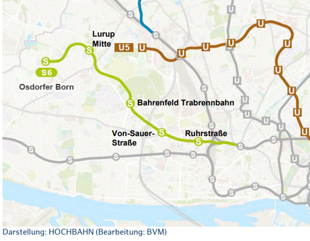 120-Millionen-Pläne: Wo die S6 in Hamburg verlaufen soll – Großsiedlung profitiert