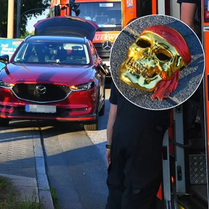 Diese goldene Totenkopfmaske trug der Mann, als er plötzlich über die Cuxhavener Straße lief. Der Mazda-Fahrer konnte nicht mehr ausweichen und erfasste den Betrunkenen.