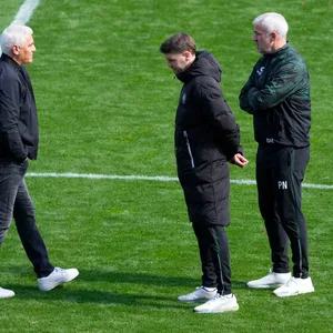 Andreas Bornemann, Fabian Hürzeler und dessen Co Peter Nemeth