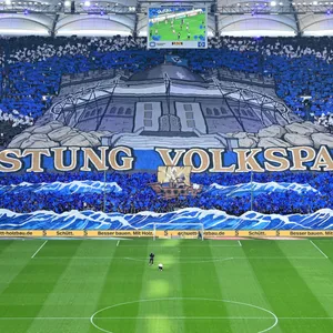 Choreo der HSV-Fans vor dem Derby gegen St. Pauli