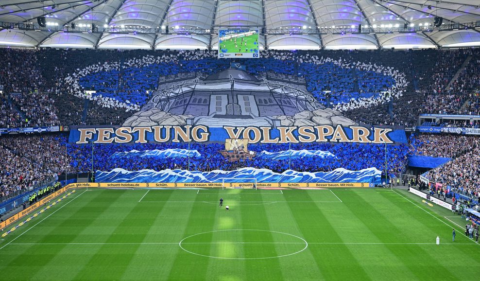 Choreo der HSV-Fans vor dem Derby gegen St. Pauli