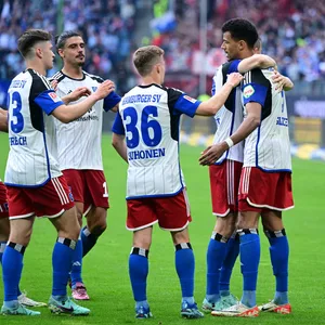 HSV-Profis bejubeln ein Tor