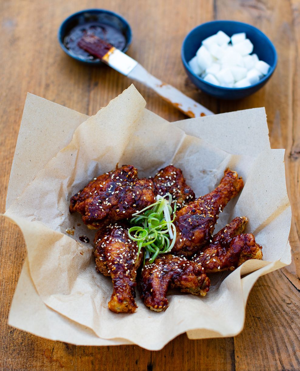 Korea fried chicken: Die Hähnchenkeulen werden als Soul-Food geliebt. 