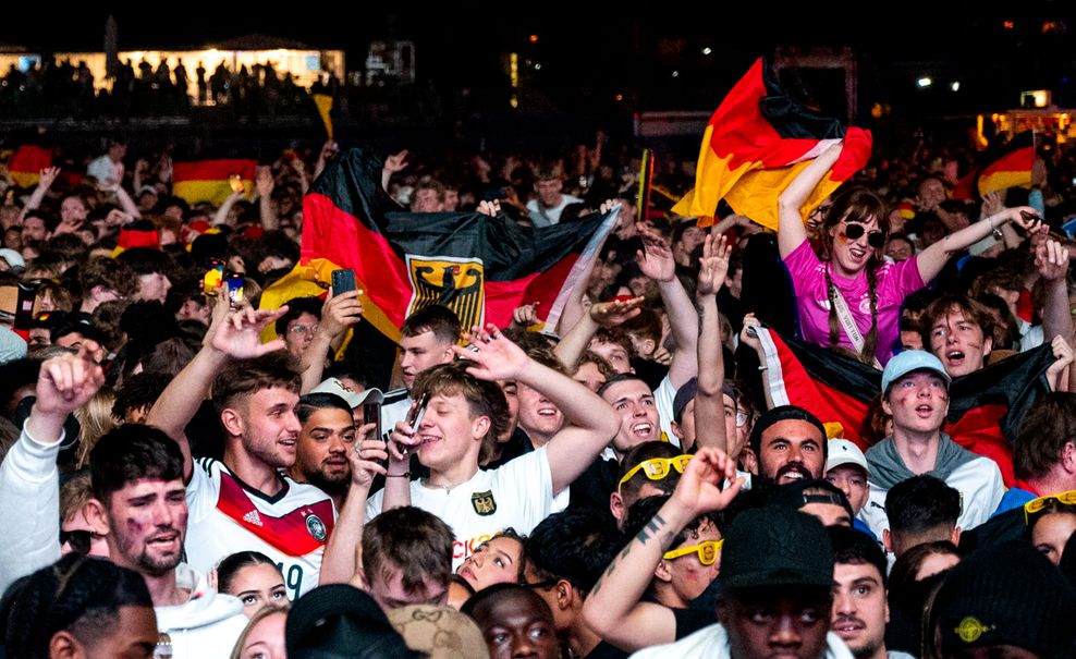 Beim Public Viewing zum Spiel Deutschland – Schweiz war die Stimmung super.