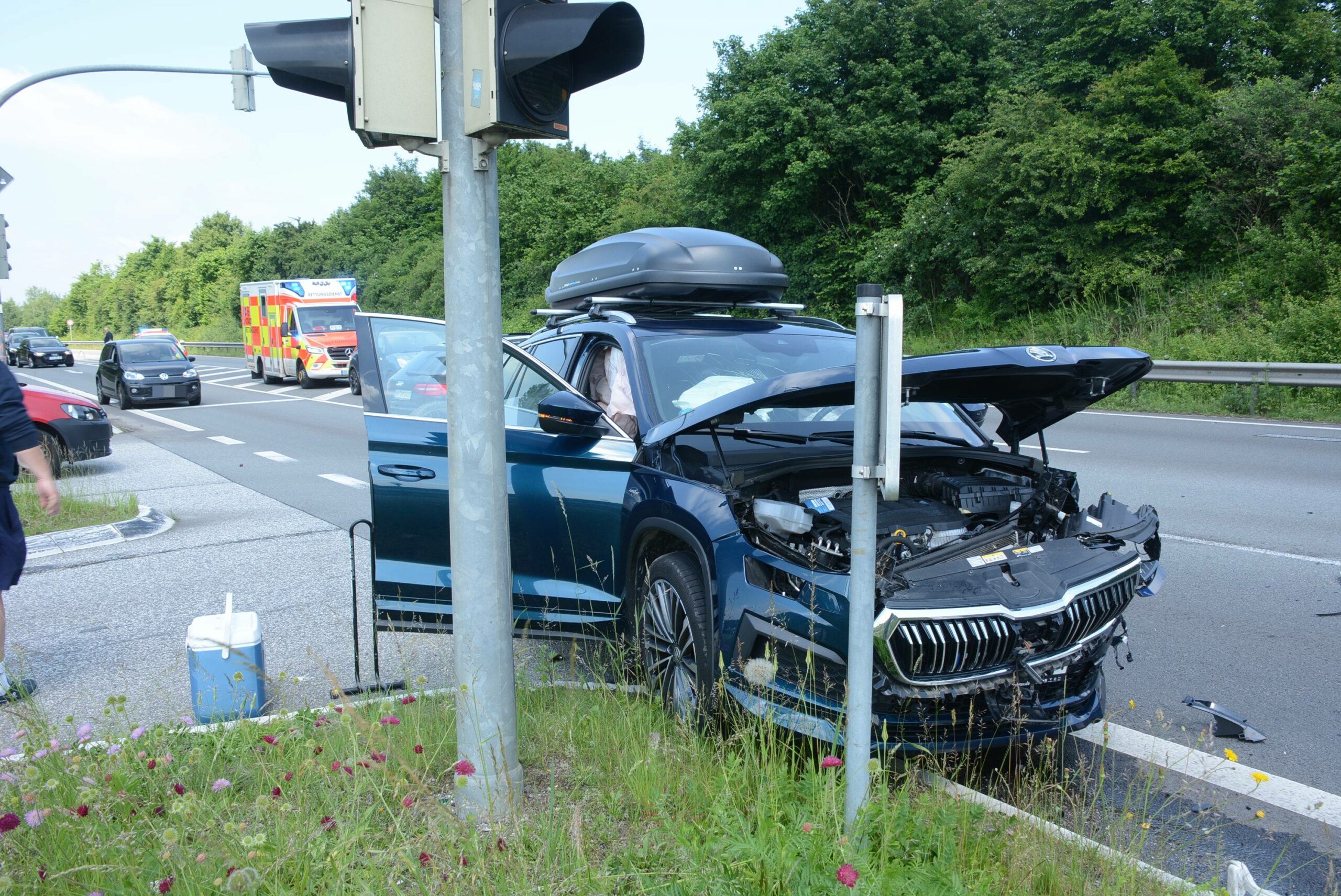 Eines der an den Unfällen beteiligten Fahrzeuge.