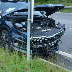 Eines der an den Unfällen beteiligten Fahrzeuge.