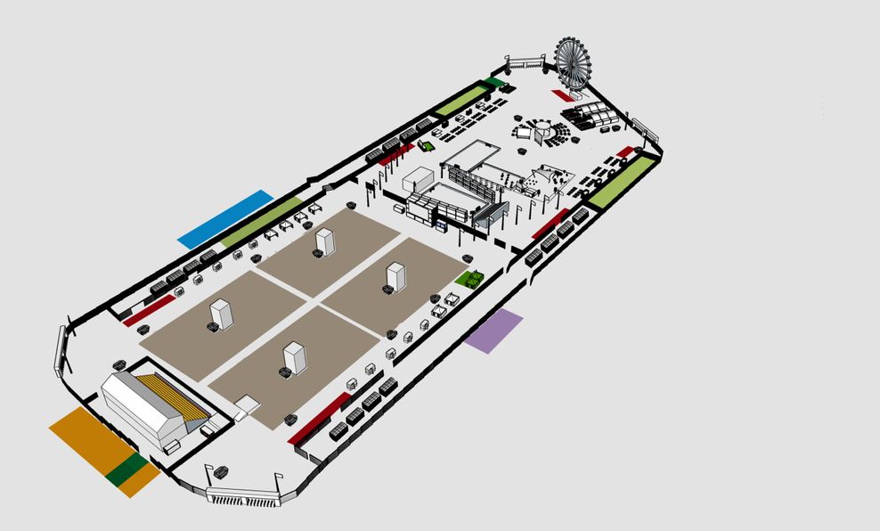 Übersicht der Fan Zone