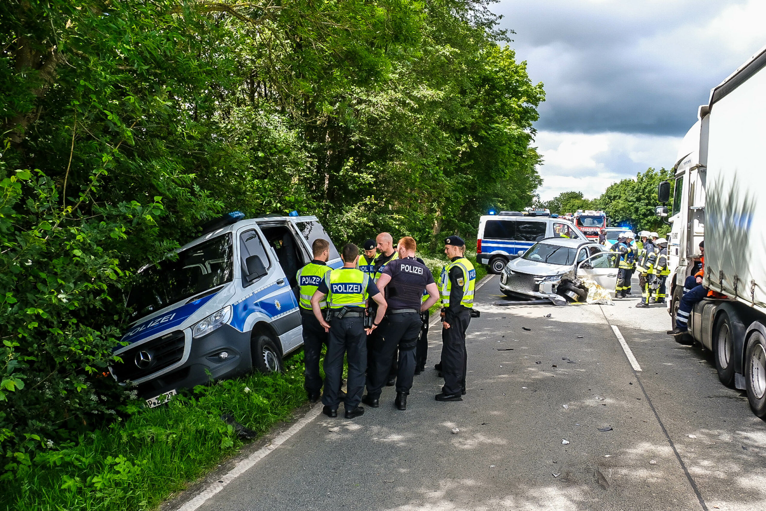 Die Unfallstelle auf dem Ochsenweg in Harrislee.