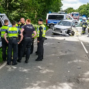 Die Unfallstelle auf dem Ochsenweg in Harrislee.