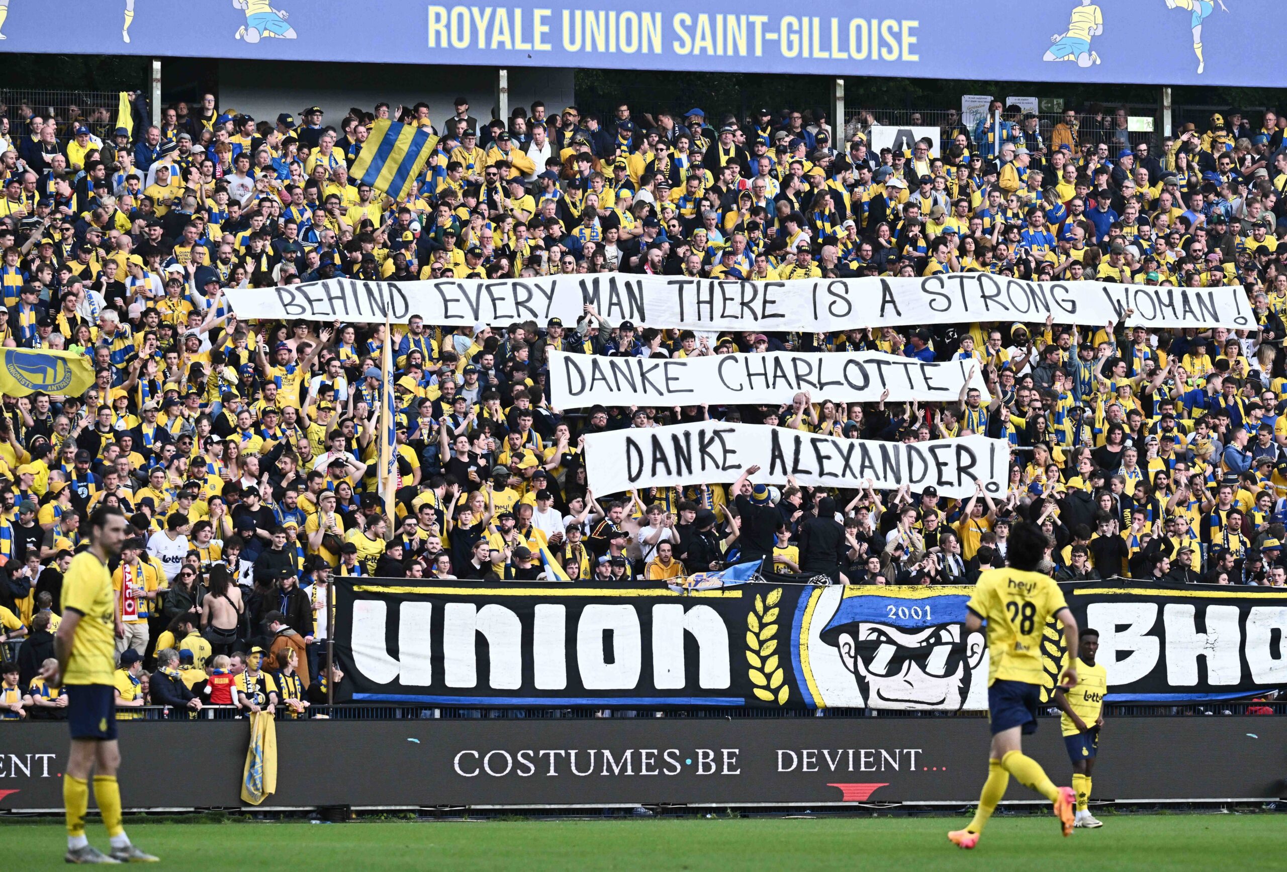 Plakat der Fans von Union Saint-Gilloise