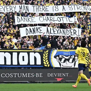 Plakat der Fans von Union Saint-Gilloise