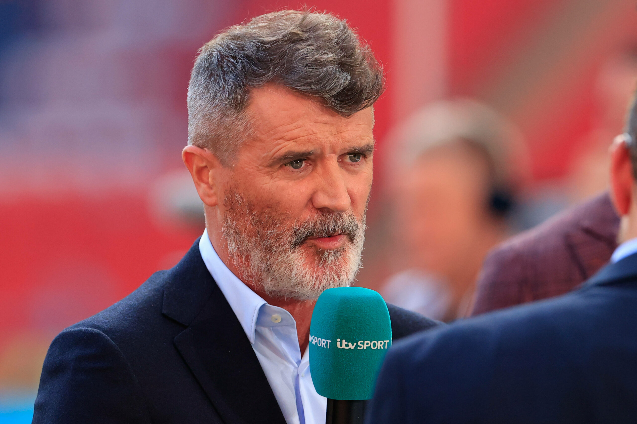 Roy Keane im Einsatz als Moderator am Rande des FA-Cup-Finales