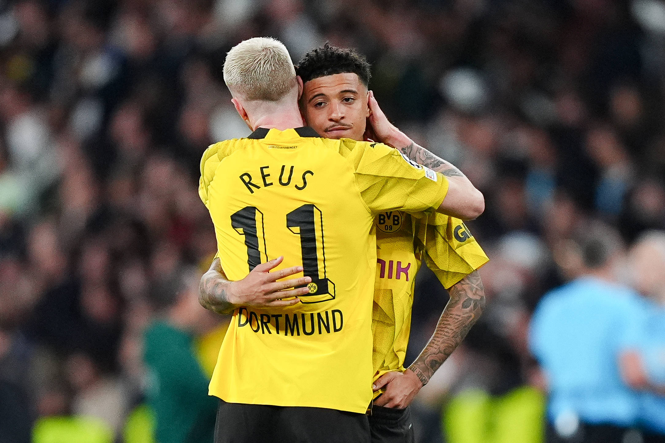 Marco Reus und Jadon Sancho nach dem verlorenen Finale der Champions League.