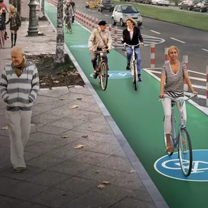 In Berlin wurde 2017 bereits ein geschützter Radweg mit rot-weißen Pollern geplant.
