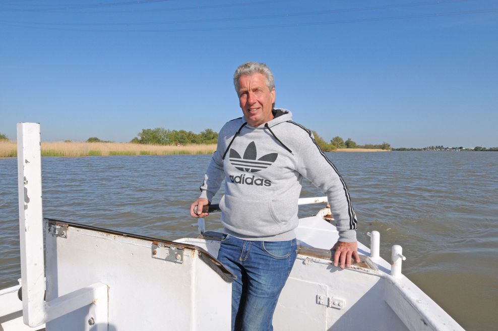 (Noch) der Herr der Insel: Holger Blohm, Fähr-Kapitän und Campingplatz-Betreiber auf Lühesand.