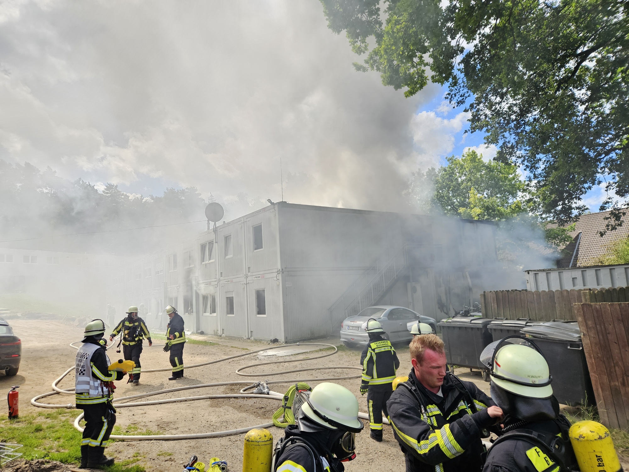 In einer Flüchtlingsunterkunft in Buchholz in der Nordheide war am Montag ein Feuer ausgebrochen.