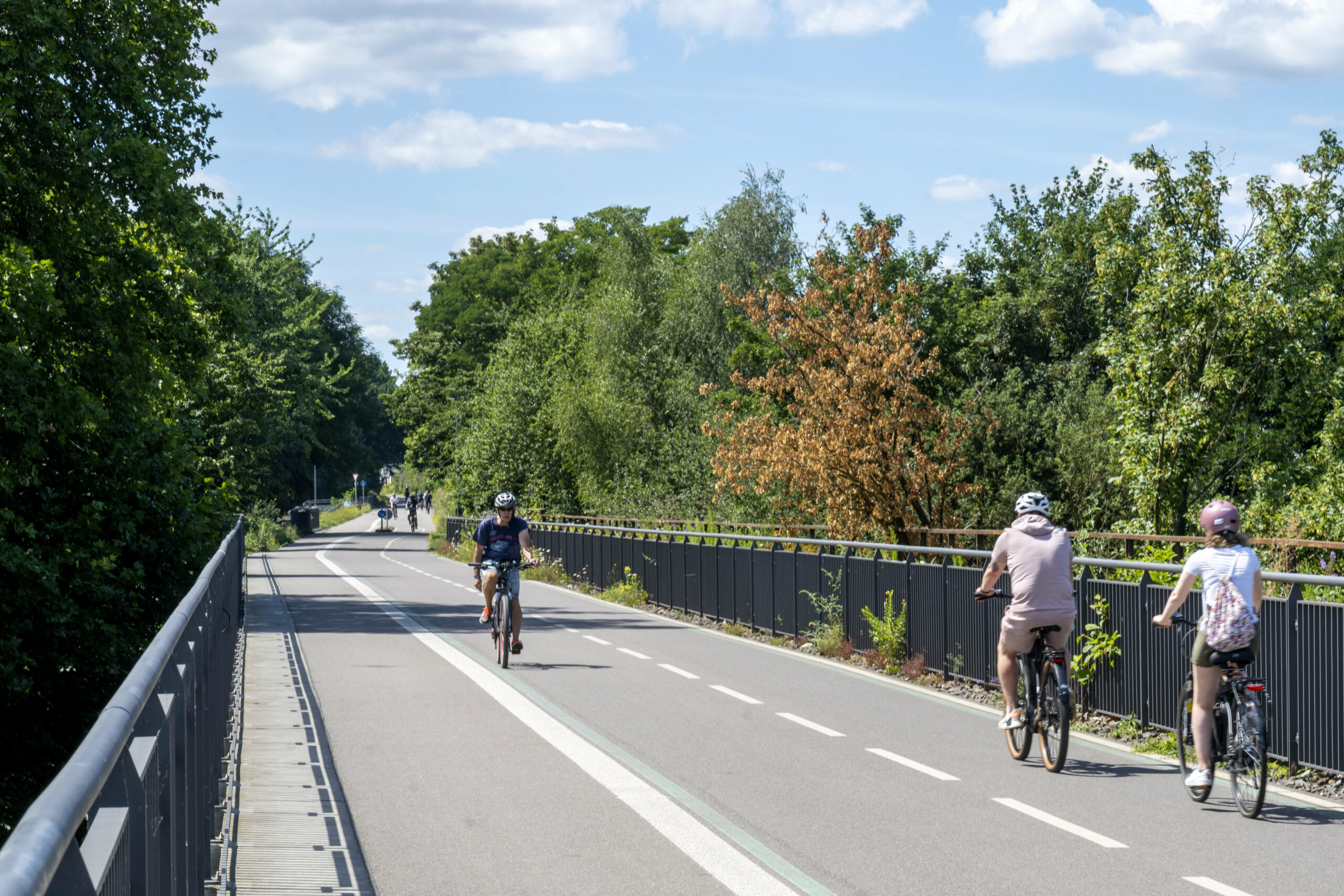 So sieht ein Radschnellweg in Nordrhein-Westfalen aus. Auch rund um und in Hamburg sollen derartige Projekte entstehen.